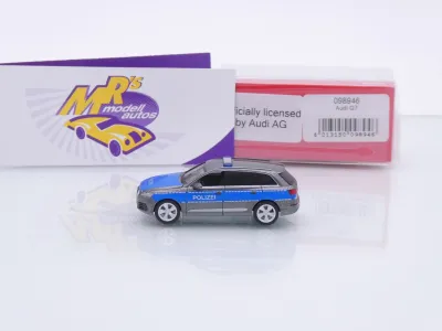 Preview: Herpa 098946 # Audi Q7 Einsatzwagen grau-blau " Polizei Vorführfahrzeug " 1:87
