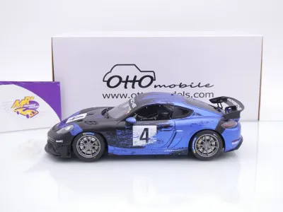 Preview: Ottomobile OT469 # Porsche 718 Cayman GT4 RS Clubsport #4 " schwarz-blau " 1:18