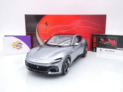 BBR HE180053A # Ferrari Purosangue Panoramic Roof Baujahr 2023 " Grigio Titanio " 1:18