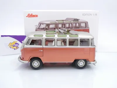 Preview: Schuco 00605 # Volkswagen VW T1b Samba Baujahr 1962 " braunmetallic-silbermetallic " 1:18