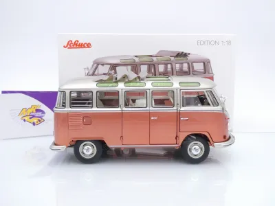 Preview: Schuco 00605 # Volkswagen VW T1b Samba Baujahr 1962 " braunmetallic-silbermetallic " 1:18