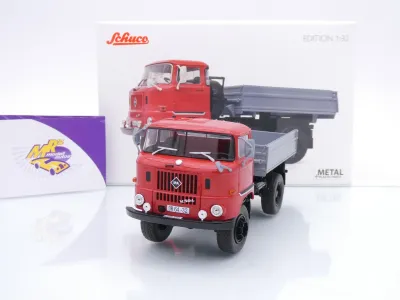 Schuco 32U00002 # IFA W50 2-achs Kipper Baujahr 1965 " rot-grau " 1:32