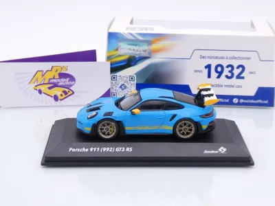 Preview: Solido S4314803 # Porsche 911 (992) GT3 RS Tribute Baujahr 2023 " blau-gelb " 1:43