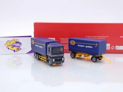 Preview: Herpa 320160 # Renault AE Wechselpritschen-Hängerzug " ASG Schweden " 1:87