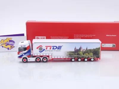 Preview: Herpa 319645 # Scania CS 20 HD (6x2) Volumen-Sattelzug " TiDe Spedition " 1:87