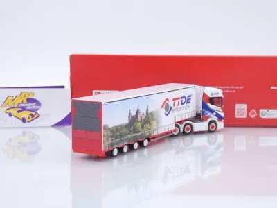 Preview: Herpa 319645 # Scania CS 20 HD (6x2) Volumen-Sattelzug " TiDe Spedition " 1:87