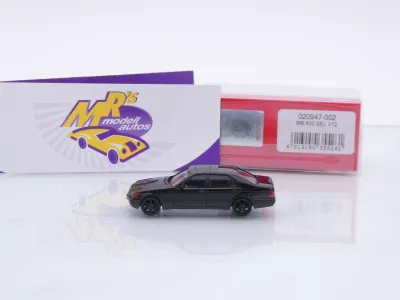 Preview: Herpa 020947-002 # Mercedes-Benz 600 SEL V12 Brabus Felgen 1991 " schwarz " 1:87