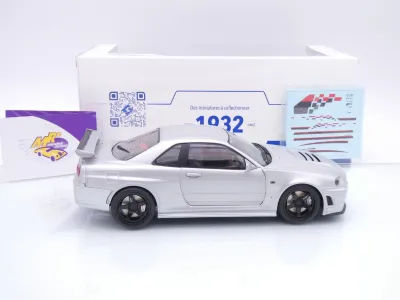 Preview: Solido S1804312 # Nissan Skyline (R34) GT-R Z-Tune Baujahr 1999 " silber " 1:18