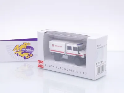 Preview: Busch 51084 # Mercedes-Benz Unimog U5023 DoKa " Johanniter Unfallhilfe " 1:87