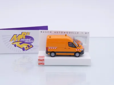 Preview: Busch 54008 # Mercedes-Benz Sprinter Kasten kurz HD " Kommunalorange " 1:87