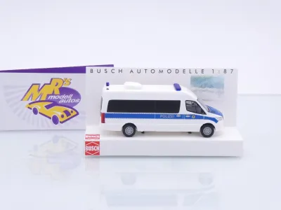 Preview: Busch 52638 # Mercedes-Benz Sprinter Bus lang " Polizei Berlin MKW " 1:87