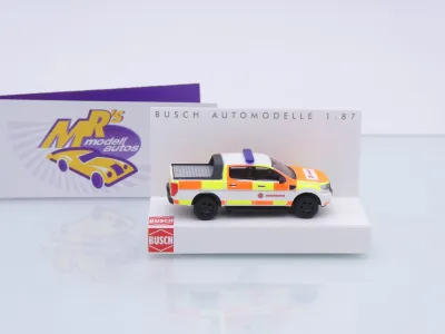 Preview: Busch 52848 # Ford Ranger Pickup Einsatzwagen " Johanniter Würzburg " 1:87