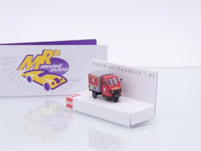 Busch 48449 # Piaggio Ape 50 Einsatzwagen " Werkfeuerwehr Chempark 112 " 1:87