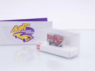 Preview: Busch 48449 # Piaggio Ape 50 Einsatzwagen " Werkfeuerwehr Chempark 112 " 1:87