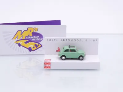 Preview: Busch 48736 # Fiat 500 Faltdach mit Aufziehschlüssel " mintgrün " 1:87