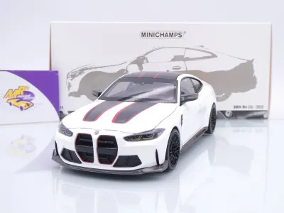 Minichamps 110023022 # BMW M4 CSL (G82) Baujahr 2023 " mattweiß-schwarz " 1:18