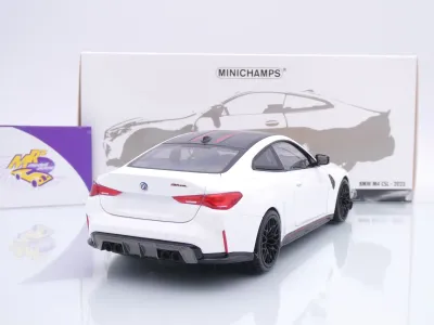 Preview: Minichamps 110023022 # BMW M4 CSL (G82) Baujahr 2023 " mattweiß-schwarz " 1:18