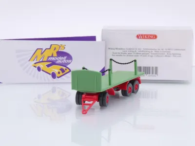 Wiking 0447 03 # Rungenpritschen 2-achs Anhänger Baujahr 1962-78 " grasgrün " 1:87