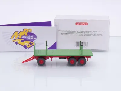Preview: Wiking 0447 03 # Rungenpritschen 2-achs Anhänger Baujahr 1962-78 " grasgrün " 1:87