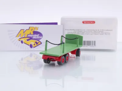 Preview: Wiking 0447 03 # Rungenpritschen 2-achs Anhänger Baujahr 1962-78 " grasgrün " 1:87