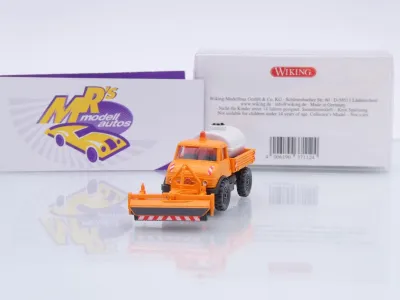 Wiking 0371 12 # Mercedes Unimog U406 Kehrmaschine Baujahr1963-89 orange " Kommunal " 1:87