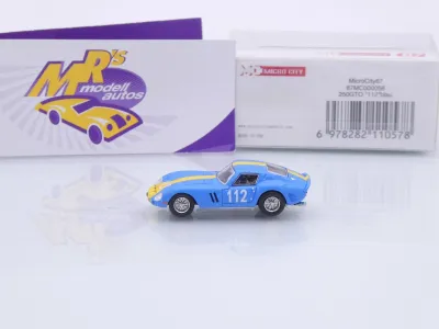 Preview: Micro City Herpa 87MC000058 # Ferrari 250 GTO Coupe Baujahr 1962-64 " hellblau-gelb " 1:87