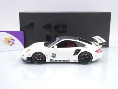 Preview: GT Spirit GT958 # Porsche 911 997 Turbo LB-Works Baujahr 2024 weiß " Liberty Walk " 1:18