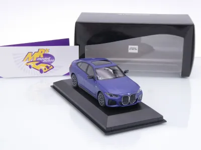 Preview: Minichamps 410024001 # BMW i4 M50 Limousine Baujahr 2022 " mattblaumetallic " 1:43