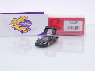 Preview: Herpa 025485-002 # Ferrari F50 Spider Baujahr 1995 " schwarz + goldene Felgen " 1:87