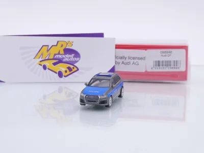 Herpa 098946 # Audi Q7 Einsatzwagen grau-blau " Polizei Vorführfahrzeug " 1:87
