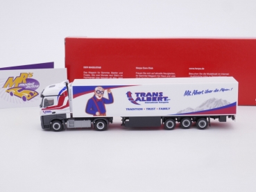 Preview: Herpa 314992 # Mercedes Benz Actros Kühlkoffer-Sattelzug " Trans Albert " 1:87