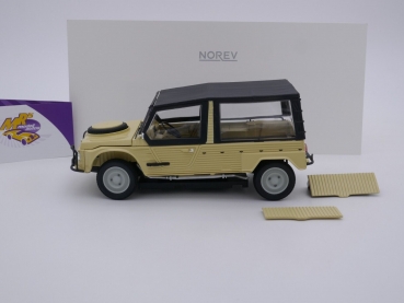 Preview: Norev 181527 # Citroën Méhari 4X4 Baujahr 1979 " beige-schwarz " 1:18