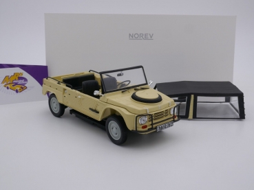 Preview: Norev 181527 # Citroën Méhari 4X4 Baujahr 1979 " beige-schwarz " 1:18