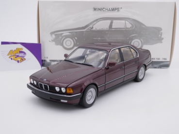 Minichamps 100023007 # BMW 730i (E32) Limousine Baujahr 1986  " rotmetallic " 1:18