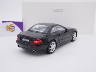 Preview: Norev 183840 # Mercedes Benz SL 500 Cabrio Baujahr 2003 " schwarz " 1:18