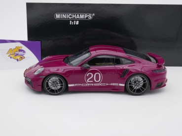 Preview: Minichamps 155069172 # Porsche 911 (992) Turbo S Sport Design Baujahr 2021 " lila " 1:18