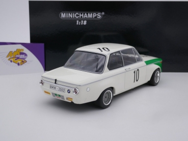 Preview: Minichamps 155682710 # BMW 2002 tiK Sieger Nürburgring 1968 " Hahne - Quester " 1:18