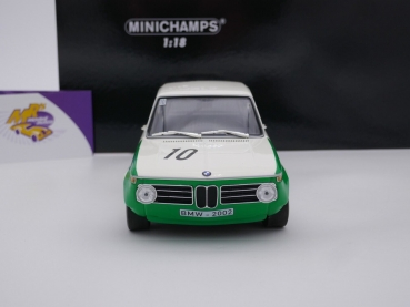 Preview: Minichamps 155682710 # BMW 2002 tiK Sieger Nürburgring 1968 " Hahne - Quester " 1:18