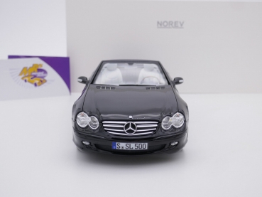 Preview: Norev 183840 # Mercedes Benz SL 500 Cabrio Baujahr 2003 " schwarz " 1:18