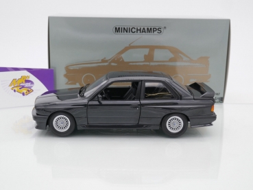 Preview: Minichamps 180020306 # BMW M3 (E30) Street Baujahr 1987 " schwarzmetallic " 1:18