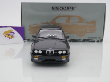 Preview: Minichamps 180020306 # BMW M3 (E30) Street Baujahr 1987 " schwarzmetallic " 1:18
