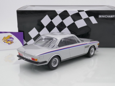 Preview: Minichamps 155028135 # BMW 3.0 CSL Coupe Baujahr 1973 " silbermetallic " 1:18