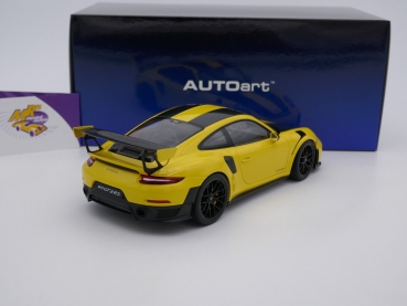Preview: AUTOart 78172 # Porsche 911 GT2 RS Weissach Package Baujahr 2017 " gelb-carbon " 1:18