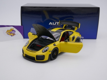 Preview: AUTOart 78172 # Porsche 911 GT2 RS Weissach Package Baujahr 2017 " gelb-carbon " 1:18
