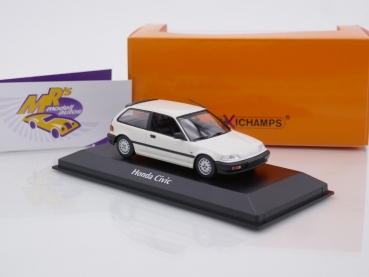 Maxichamps 940161500 # Honda Civic Limousine 2-türig Baujahr 1990 " weiß " 1:43