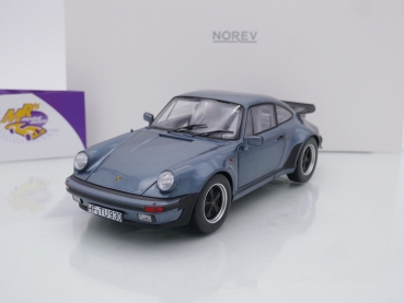 Norev 187667 # Porsche 911 Turbo 3.3 Baujahr 1988 " blaumetallic " 1:18