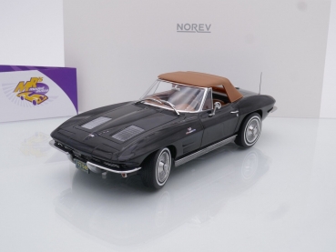 Norev 189055 # Chevrolet Corvette Sting Ray Cabriolet Baujahr 1963 " schwarz " 1:18