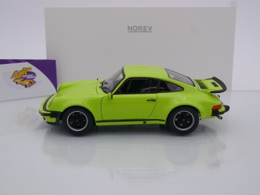 Preview: Norev 187666 # Porsche 911 Turbo 3.0 Coupe Baujahr 1976 " hellgrün " 1:18