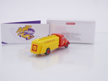 Preview: Wiking 0883 03 # Magirus S 7500 2-achs Tankwagen orange-gelb Baujahr 1955-1957 " Shell " 1:87