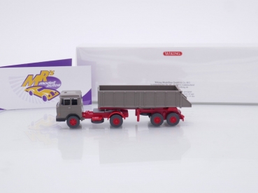 Preview: Wiking 0677 10 # Hanomag Henschel 2-2achs Hinterkipper-SZ Baujahr 1969-1971 " graubraun " 1:87